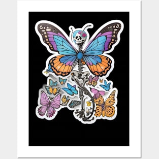 Butterfly skeleton Posters and Art